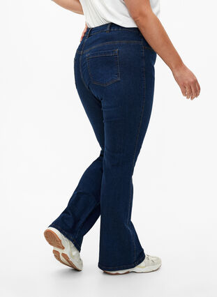  Jeansy typu bootcut Ellen z wysokim stanem, Dark Blue, Model image number 2