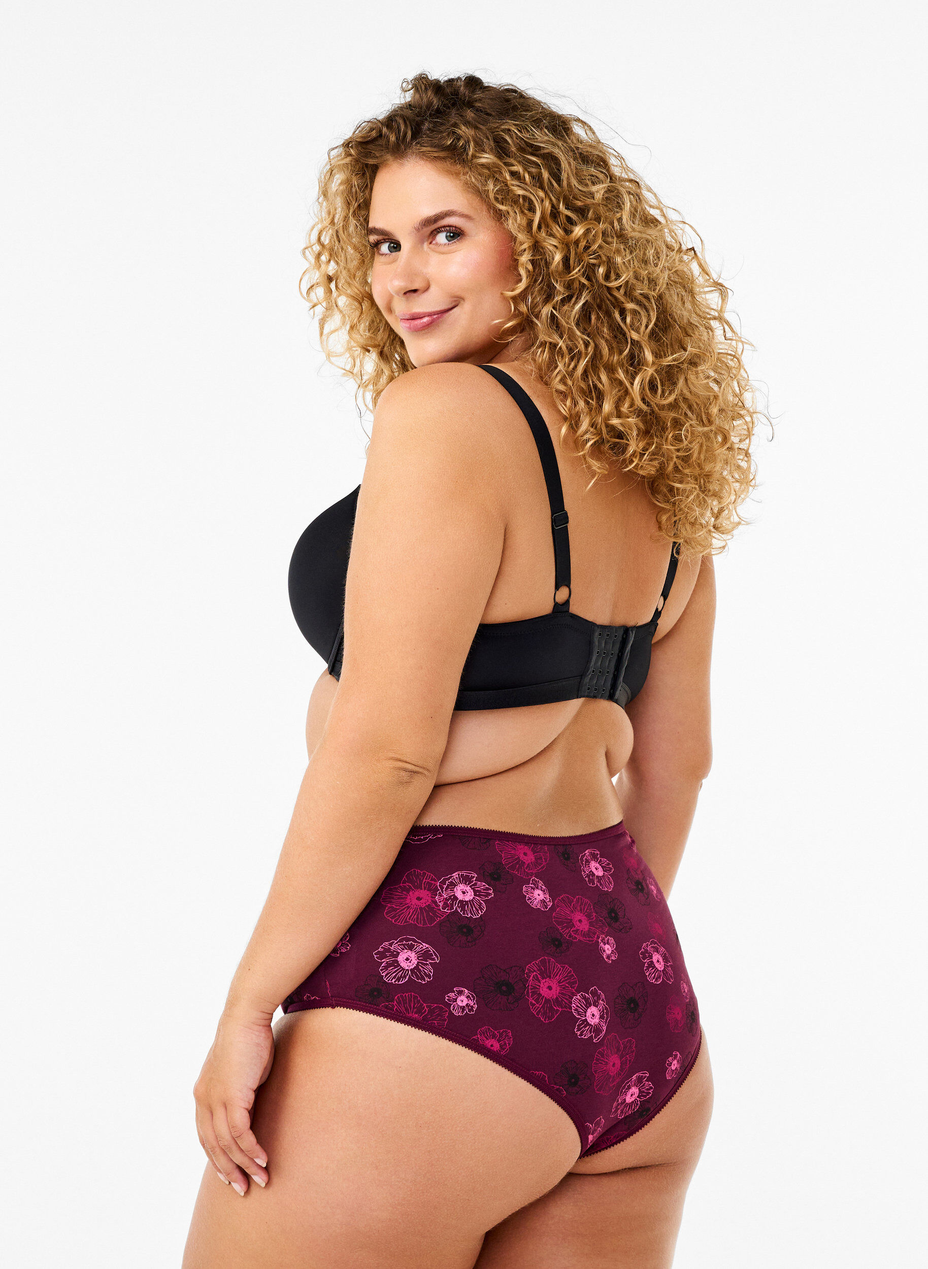 Zizzi 7-pak majtek typu hipster z regularnym stanem, Ciemnobordowy, Model image number 1