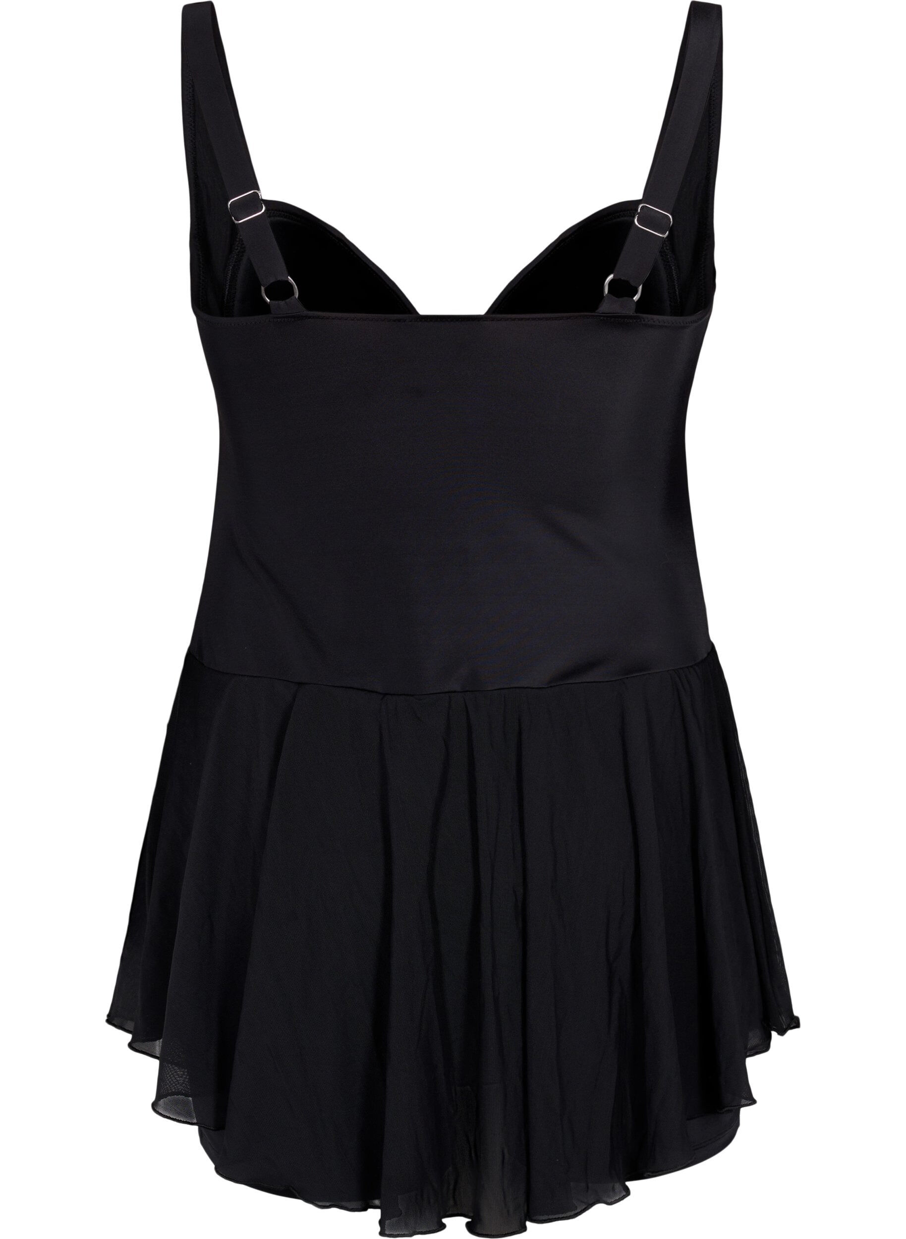 Zizzi Swim dress with skirt and inner shorts, Black, Packshot image number 1