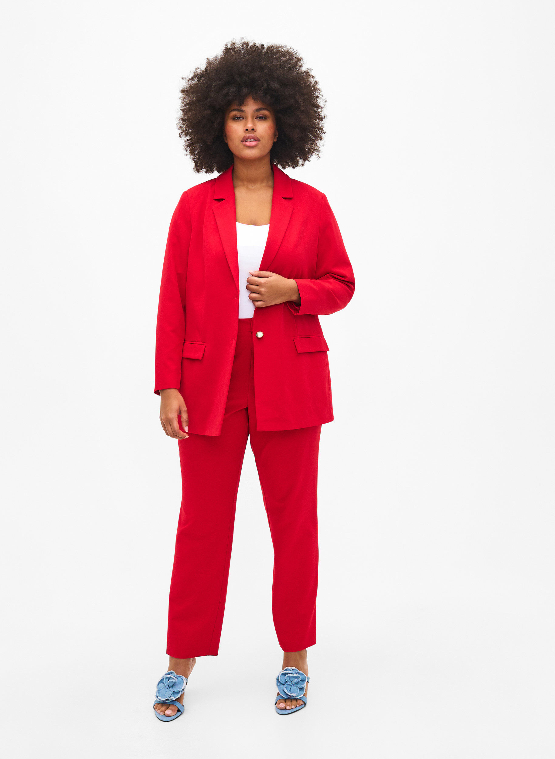 ZizziSpodnie garniturowe z kieszeniami, Tango Red, Model image number 0