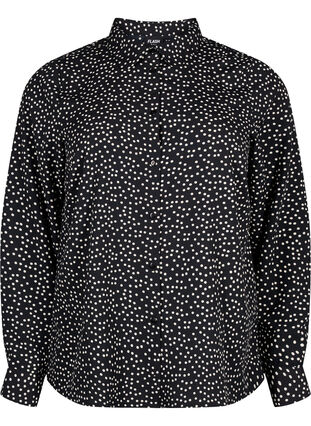 FLASH – koszula w kropki, Black White Dot, Packshot image number 0