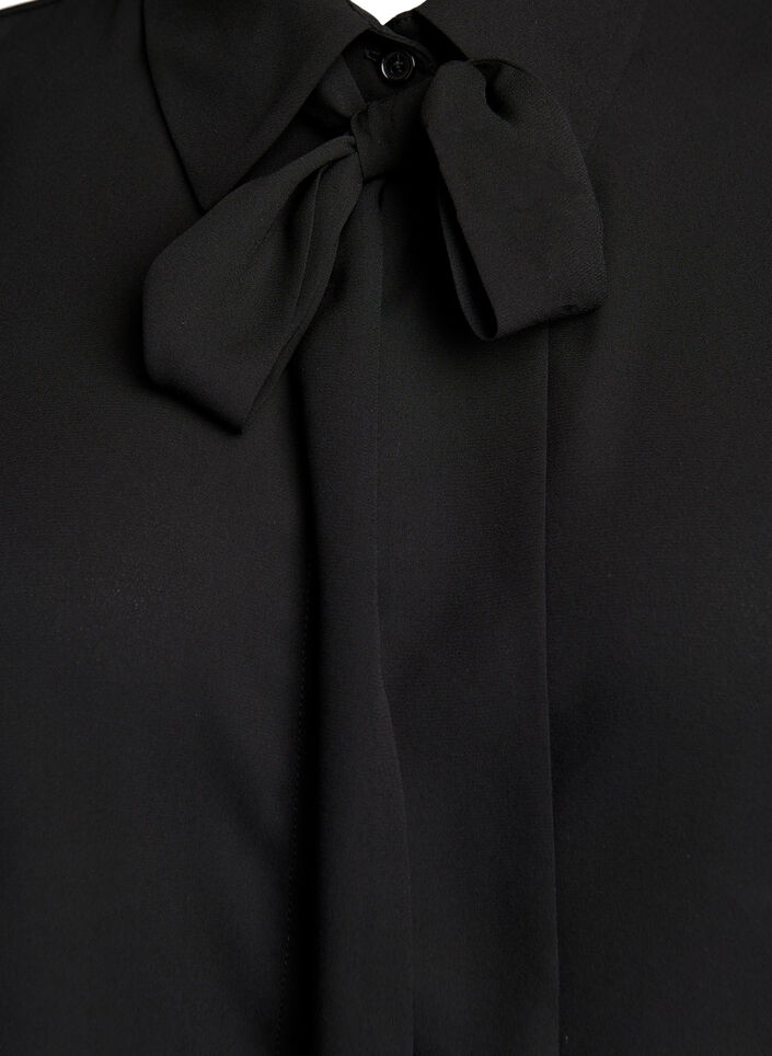 Falszywy kolnierzyk z odpinanym krawatem, Czarne, Packshot image number 2