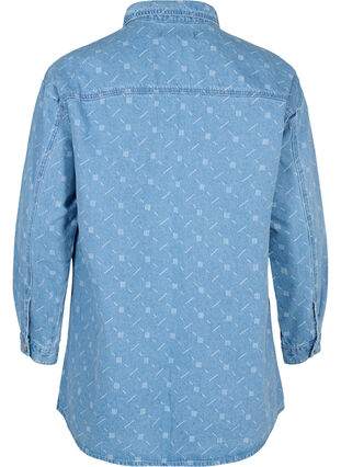 Koszula jeansowa z nadrukiem, Light blue denim, Packshot image number 1