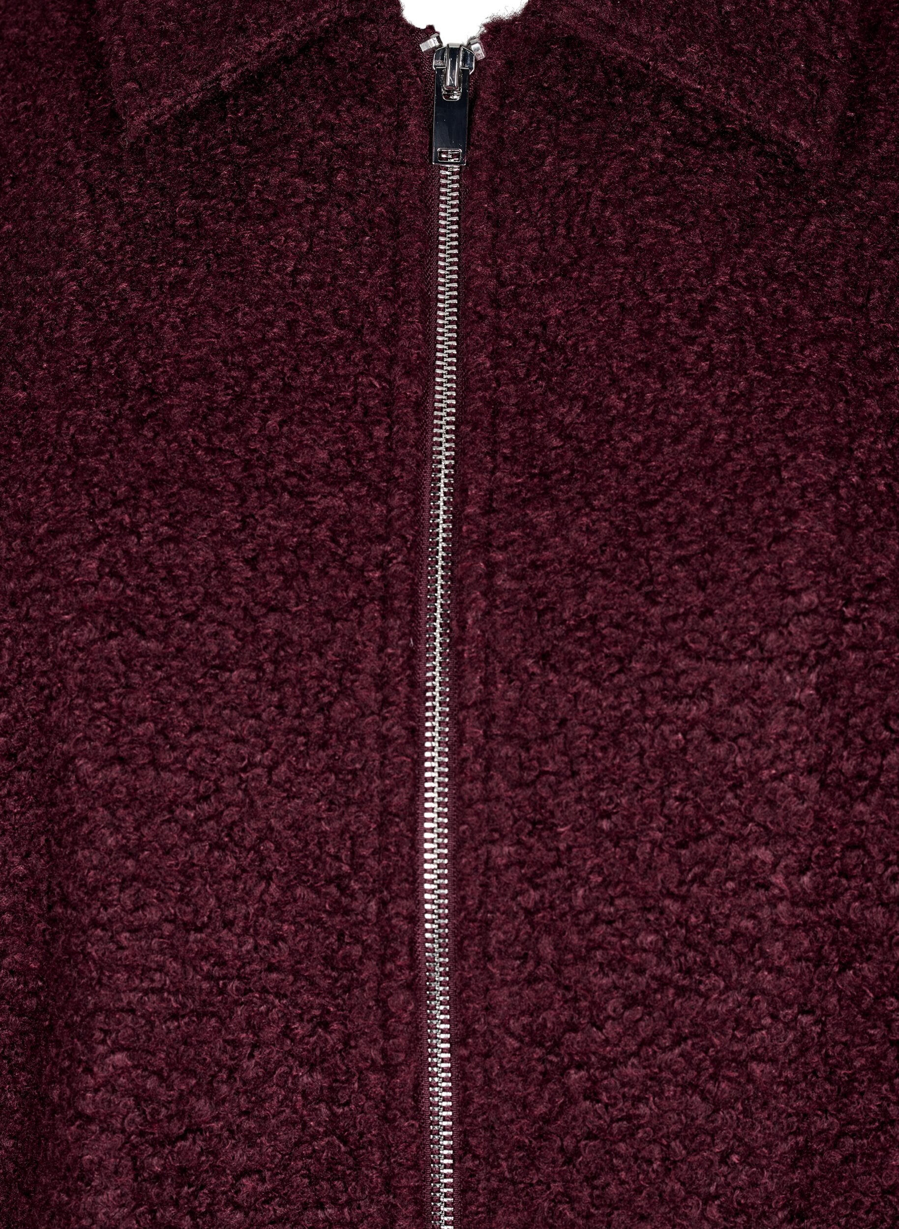 Zizzi Kr&oacute;tka kurtka z zamkiem blyskawicznym, Ciemnobordowy, Packshot image number 2