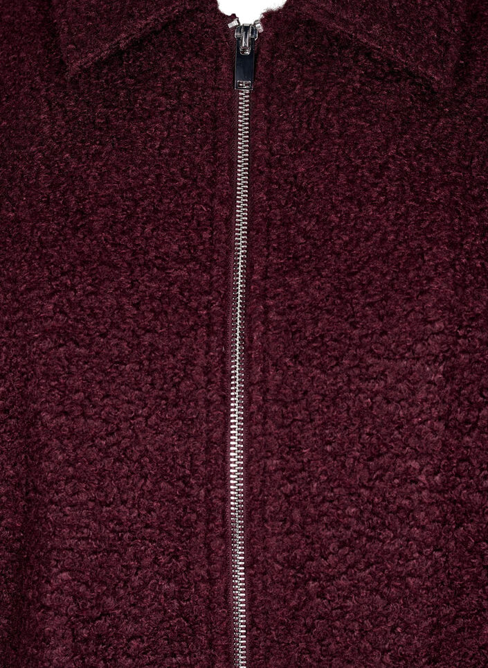 Krótka kurtka z zamkiem blyskawicznym, Ciemnobordowy, Packshot image number 2