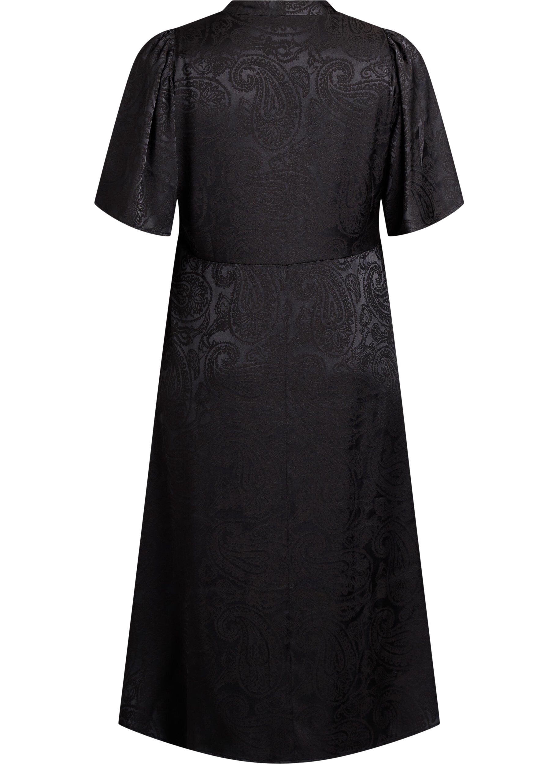 ZizziSukienka midi z zakardu z motywem paisley i rekawami typu nietoperz, Czarne, Packshot image number 1