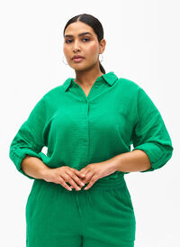 Koszula z kolnierzem z bawelnianego muslinu, Jolly Green, Model