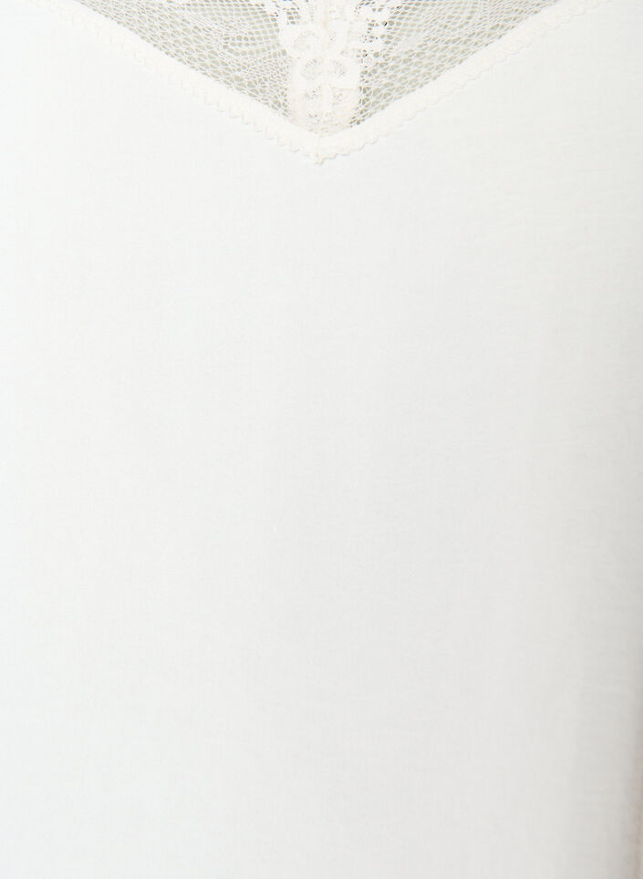 Top Cami z dekoltem w ksztalcie litery V i koronkowym wykonczeniem, Biały, Packshot image number 2