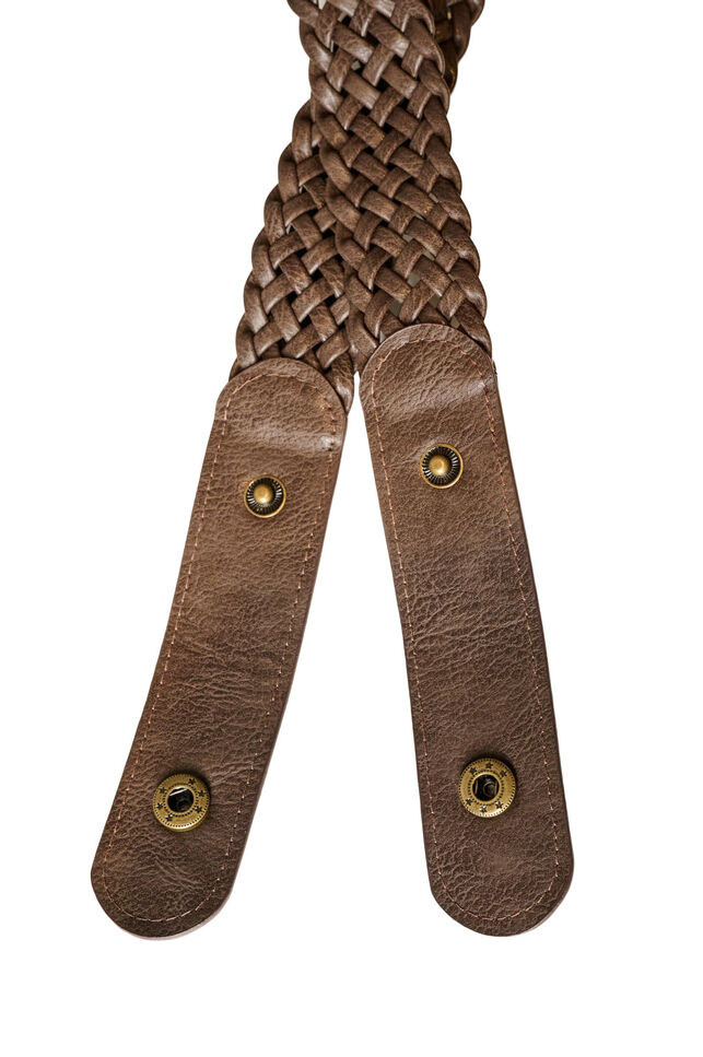 Elastyczny pleciony pasek, Brązowy, Packshot image number 1