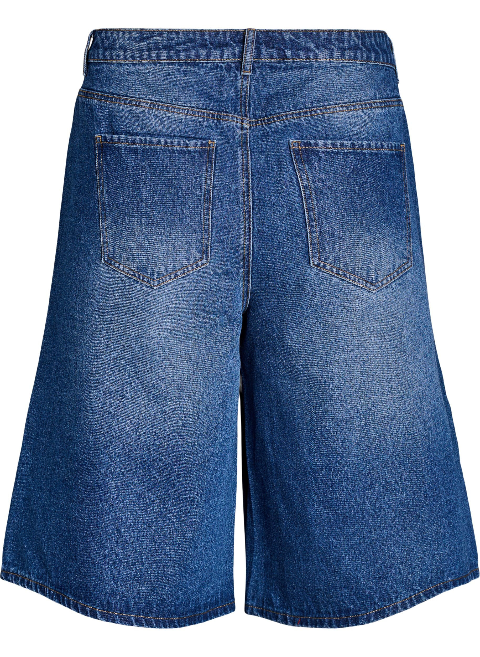 ZizziSzorty jeansowe na wysoka talie, Niebieskie, Packshot image number 1