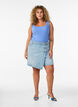 Jeansszorty z efektem kopertowym i wysokim stanem, Niebieskie, Model image number 1