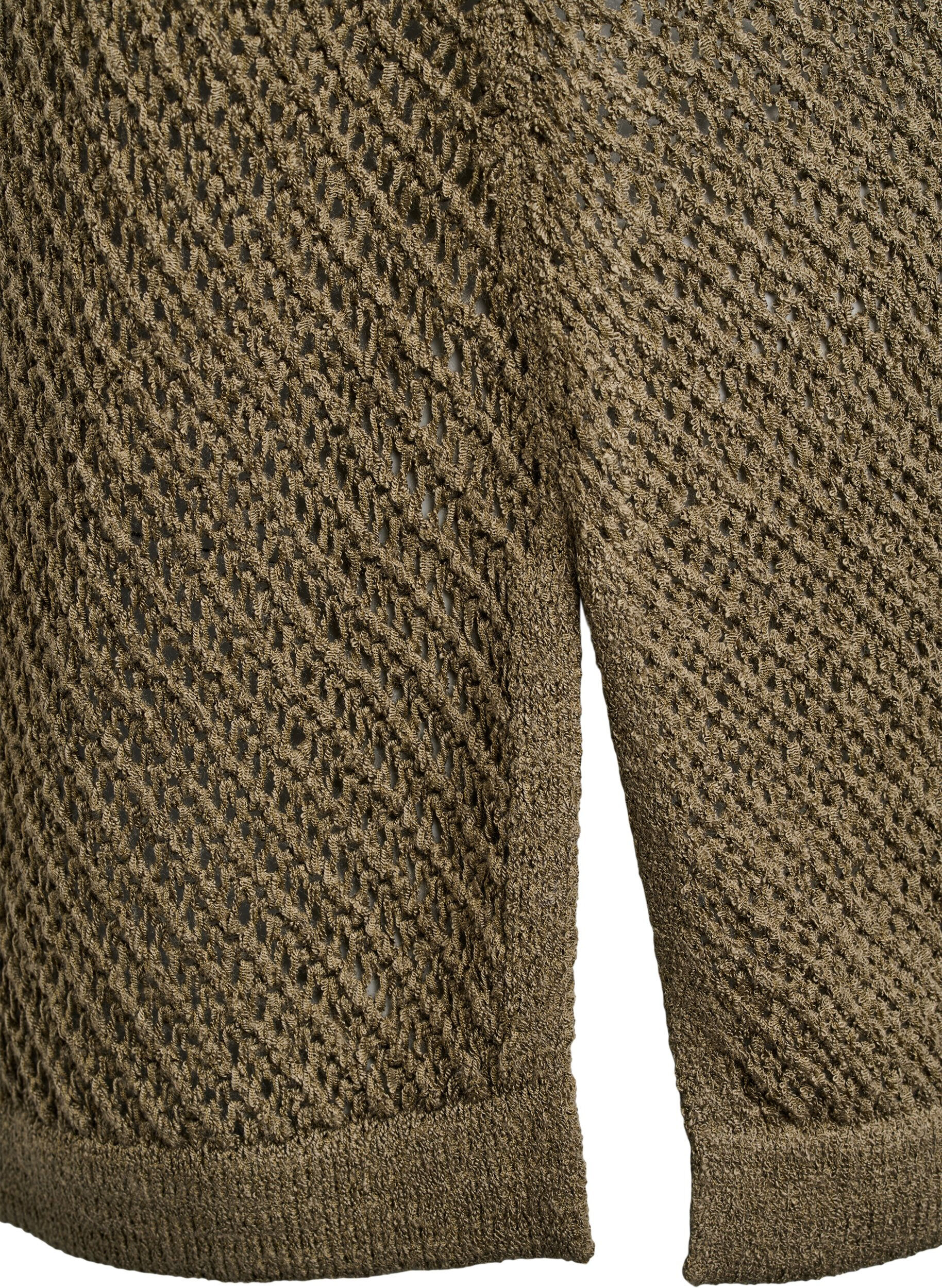 Zizzi FLASH - Dzianinowy top bez rekaw&oacute;w z dekoltem w szpic, Zielony, Packshot image number 3