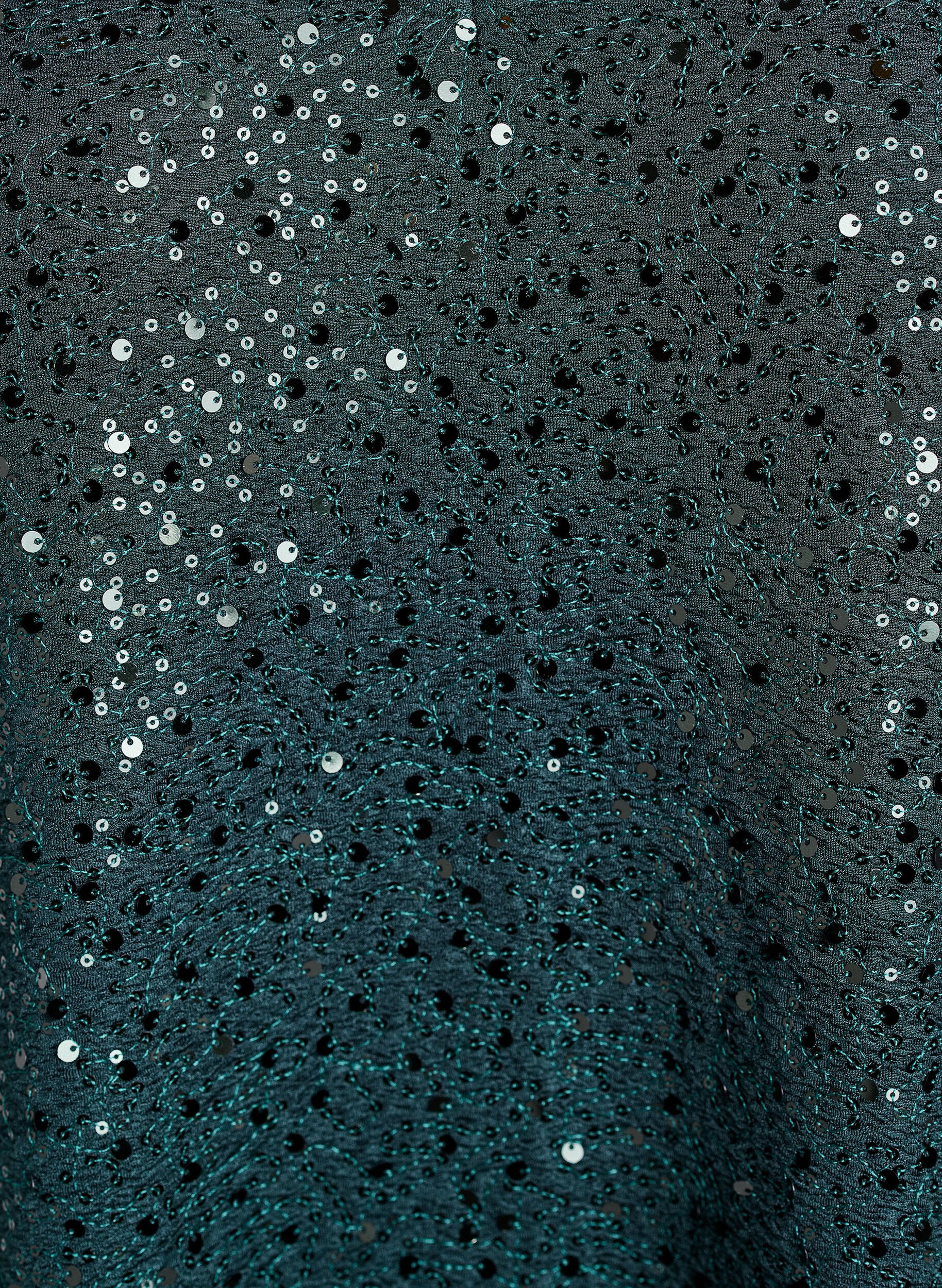 Zizzi Kr&oacute;tka sukienka z cekinami z bufiastymi rekawami, Zielony, Packshot image number 2