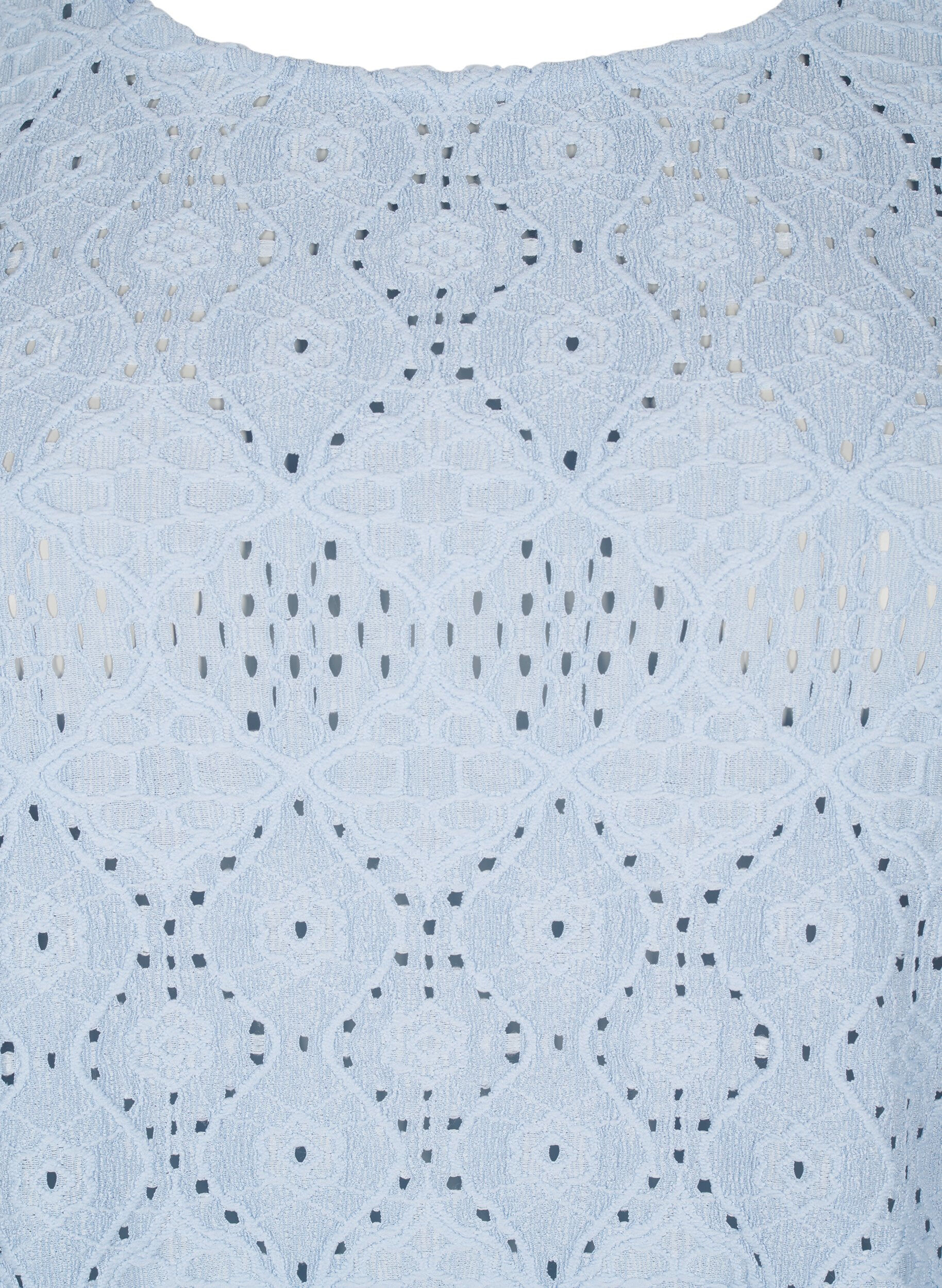 Zizzi Bluzka z kr&oacute;tkim rekawem i koronkowym wzorem, Cashmere Blue, Packshot image number 2