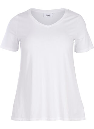 Podstawowa, gladka bawelniana koszulka, Bright White, Packshot image number 0
