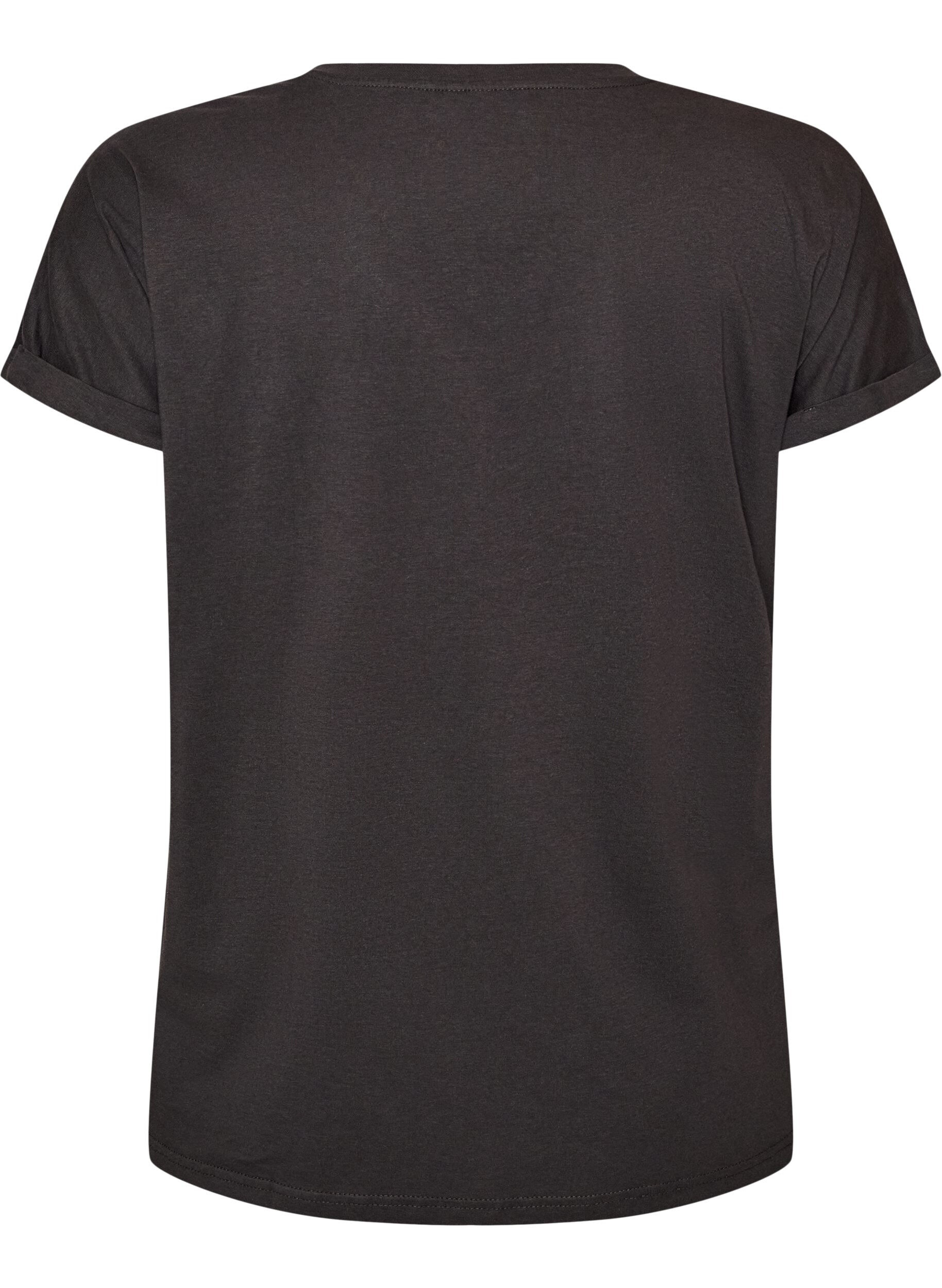 ZizziBawelniany T-shirt z nadrukiem ze zlotej folii, Ciemnoszary, Packshot image number 1