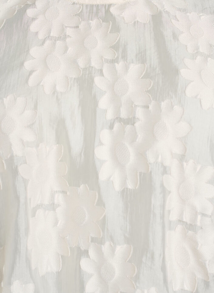 Bluzka bez rekaw&oacute;w w zakardzie z kwiatowym wzorem, Biały, Packshot