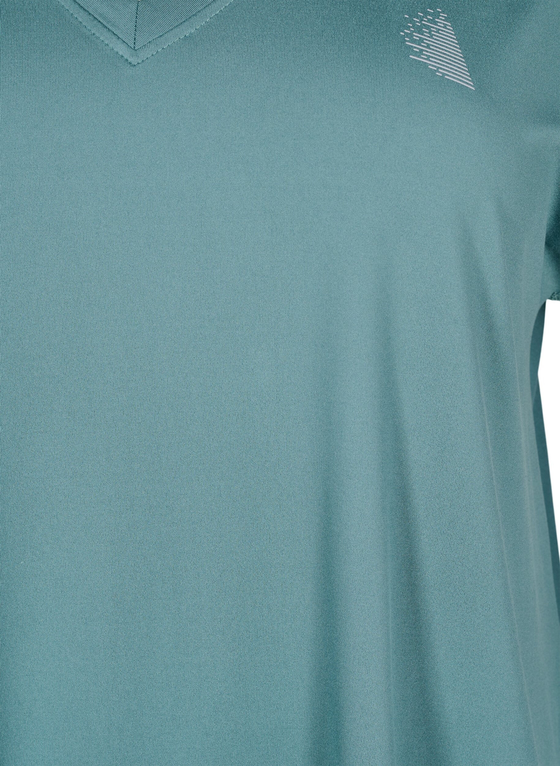 Zizzi Luzna koszulka treningowa z dekoltem w szpic, Zielony, Packshot image number 2