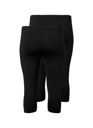 2-pack legginsy o dlugosci 3/4, Black / Black, Packshot image number 1