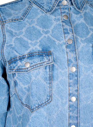 Jeansowa sukienka z przetarciami, Blue denim, Packshot image number 2