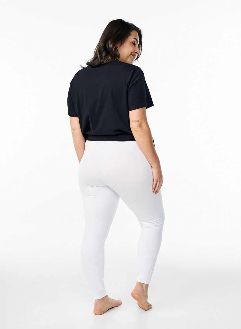 Legginsy basic z wiskozy, Biały, Model image number 2