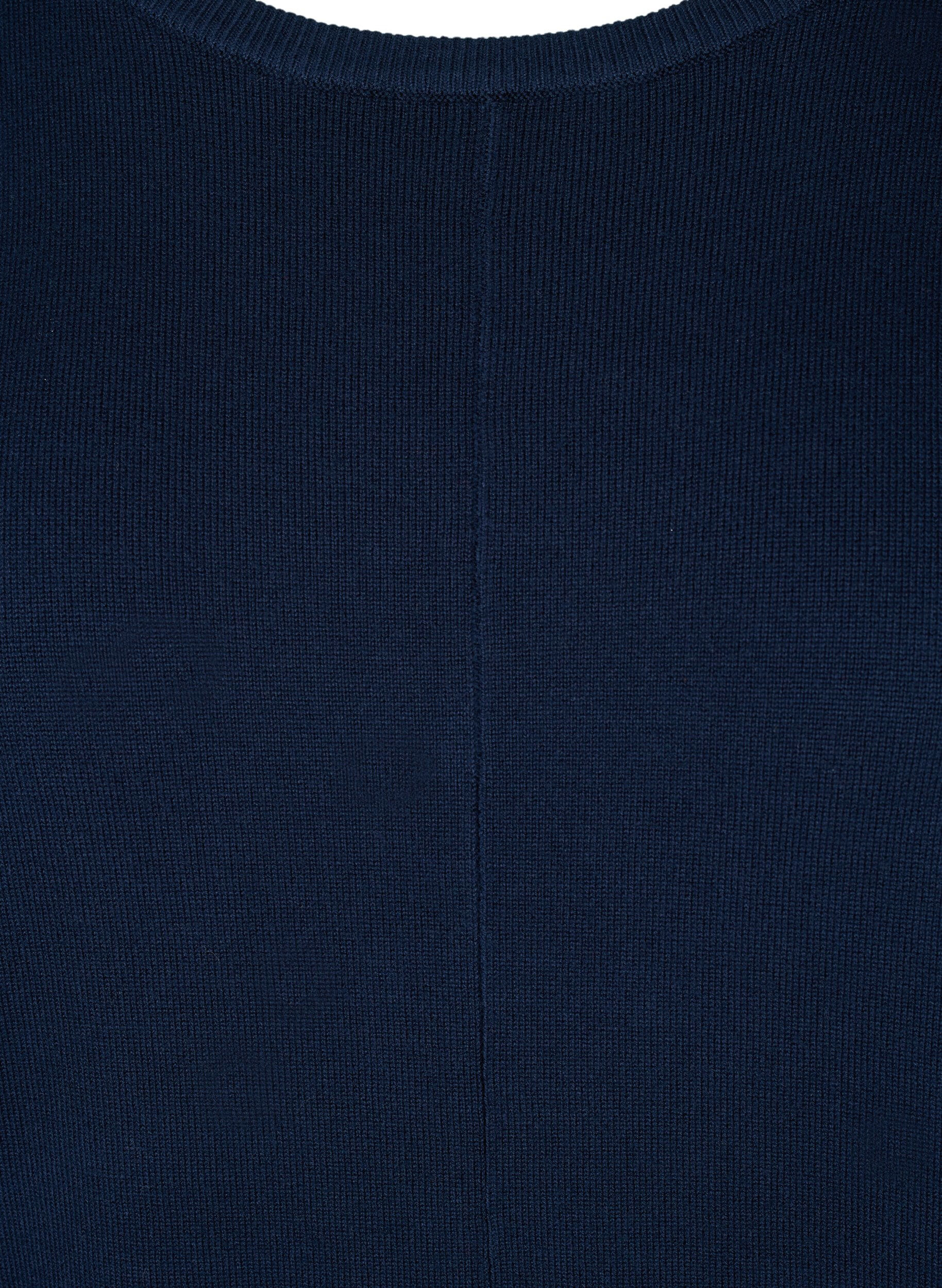 Zizzi Dzianinowy sweter z&nbsp;okraglym dekoltem, Navy Blazer, Packshot image number 2