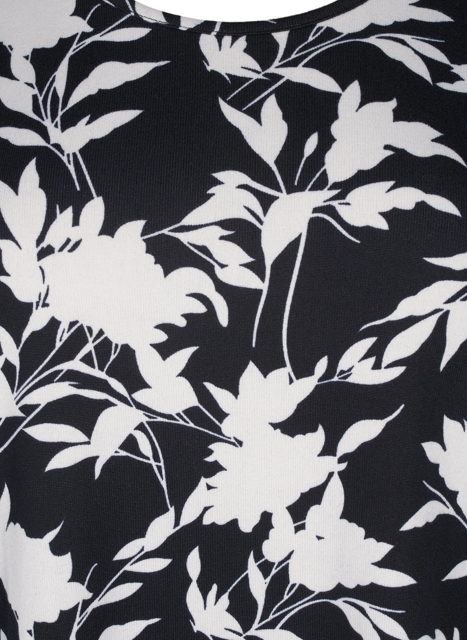 Zizzi Wzorzysta bluzka z dlugim rekawem, Niebieskie, Packshot image number 2