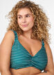 Koszulka do bikini w paski z wyjmowanymi wkladkami, Zielony, Model image number 2