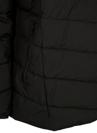 Krótka kurtka puchowa z kapturem, Black, Packshot image number 3