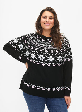 Swiateczny sweter, Black Comb, Model image number 0
