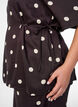 Bluzka z wiskozy Polka dot z dekoltem w ksztalcie litery V i wiazaniami, Brązowy, Model image number 3
