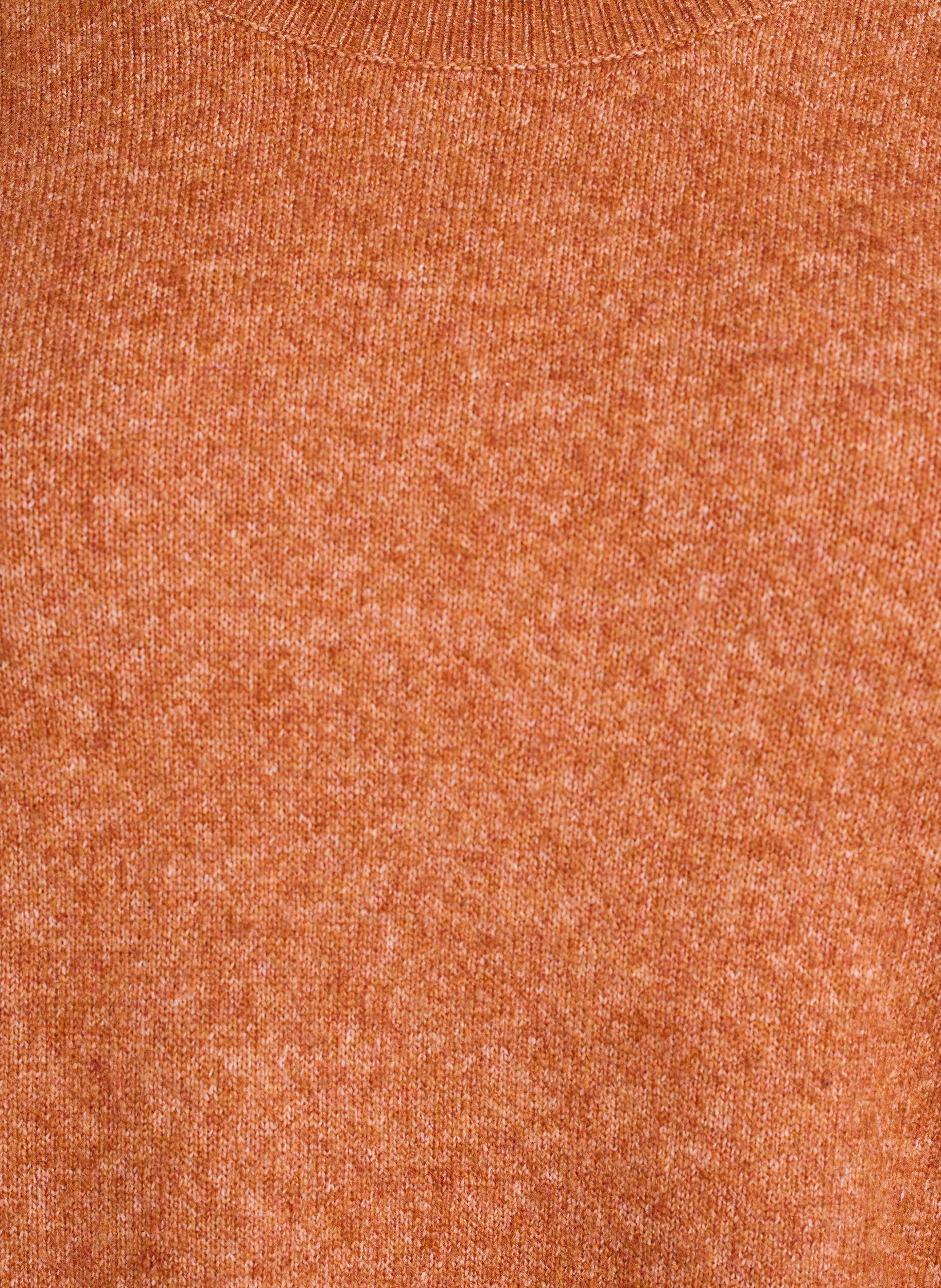 Zizzi Luzny dzianinowy sweter z widocznymi szwami, Pomarańczowy, Packshot image number 2