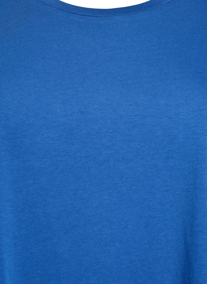 T-shirt z kr&oacute;tkim rekawem z mieszanki bawelny, Niebieskie, Packshot image number 2