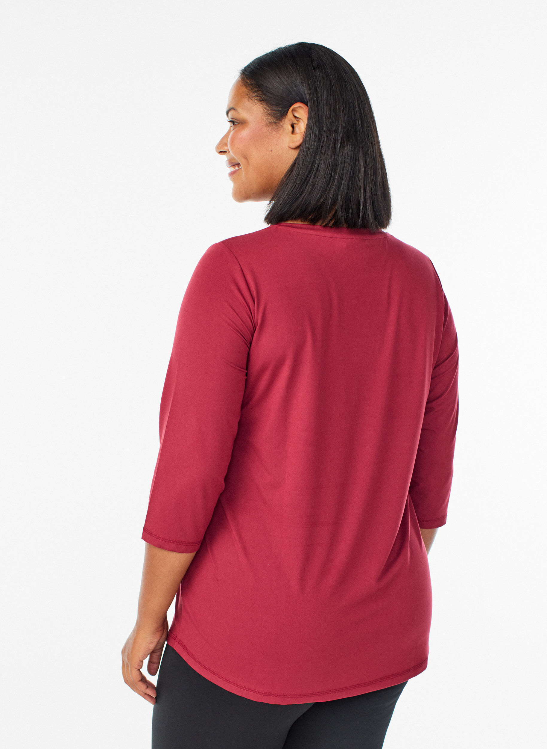 Zizzi Bluzka treningowa z rekawami 3/4, Czerwony, Model image number 2