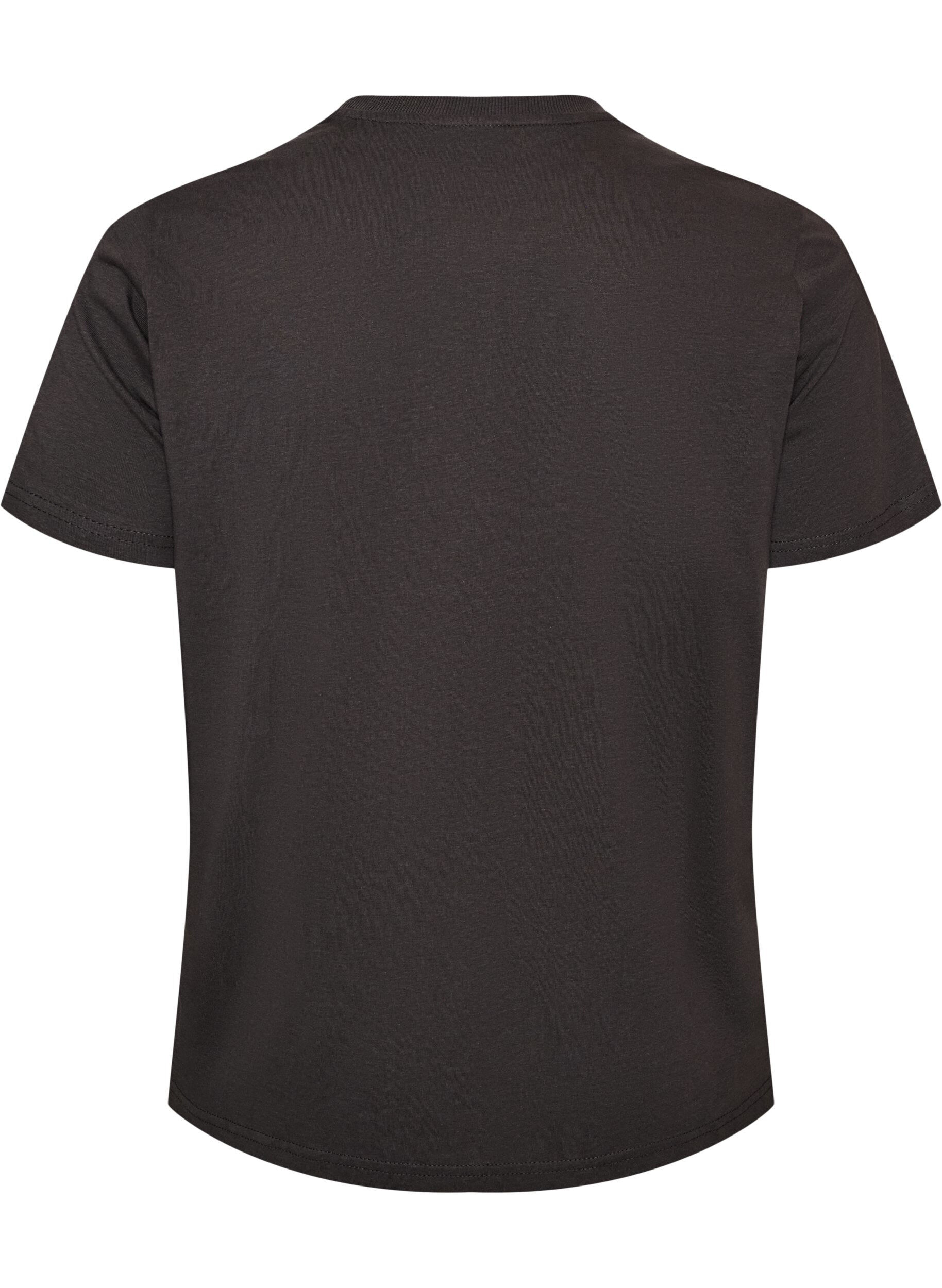 ZizziKoszulka bawelniana z nadrukiem z przodu, Ciemnoszary, Packshot image number 1
