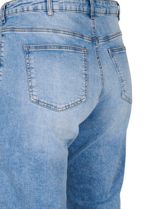 Skrócone jeansy Vera z podniszczonymi detalami, Blue Denim, Packshot image number 3