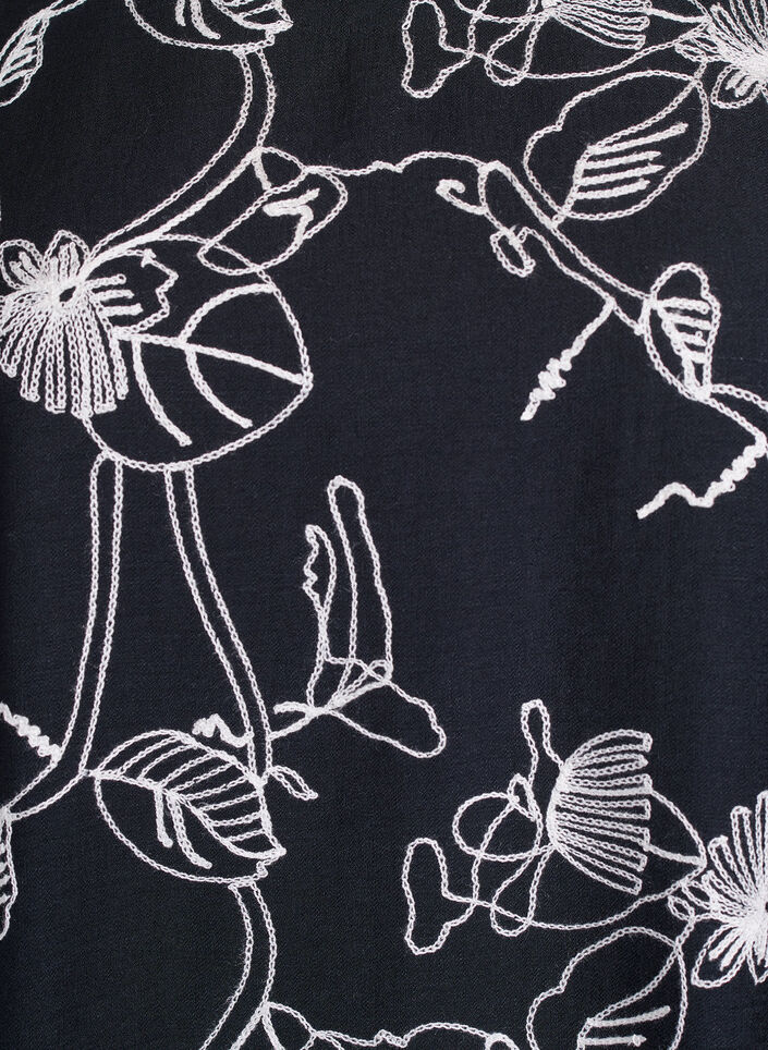 Krótka sukienka o linii A z haftowanym wzorem, Czarne, Packshot image number 2