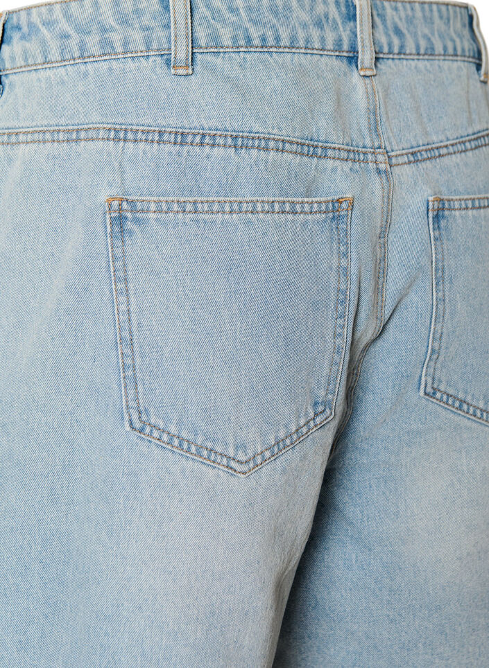 Jeansszorty z efektem kopertowym i wysokim stanem, Niebieskie, Packshot image number 3