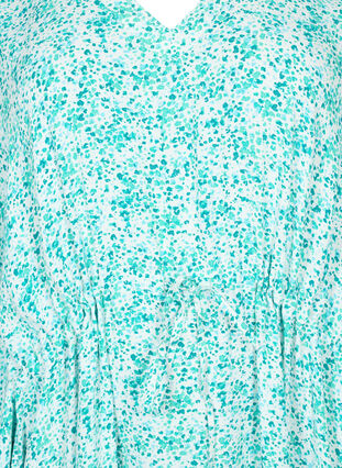 Sukienka kaftan z wiskozy z nadrukiem, Green Dot, Packshot image number 2