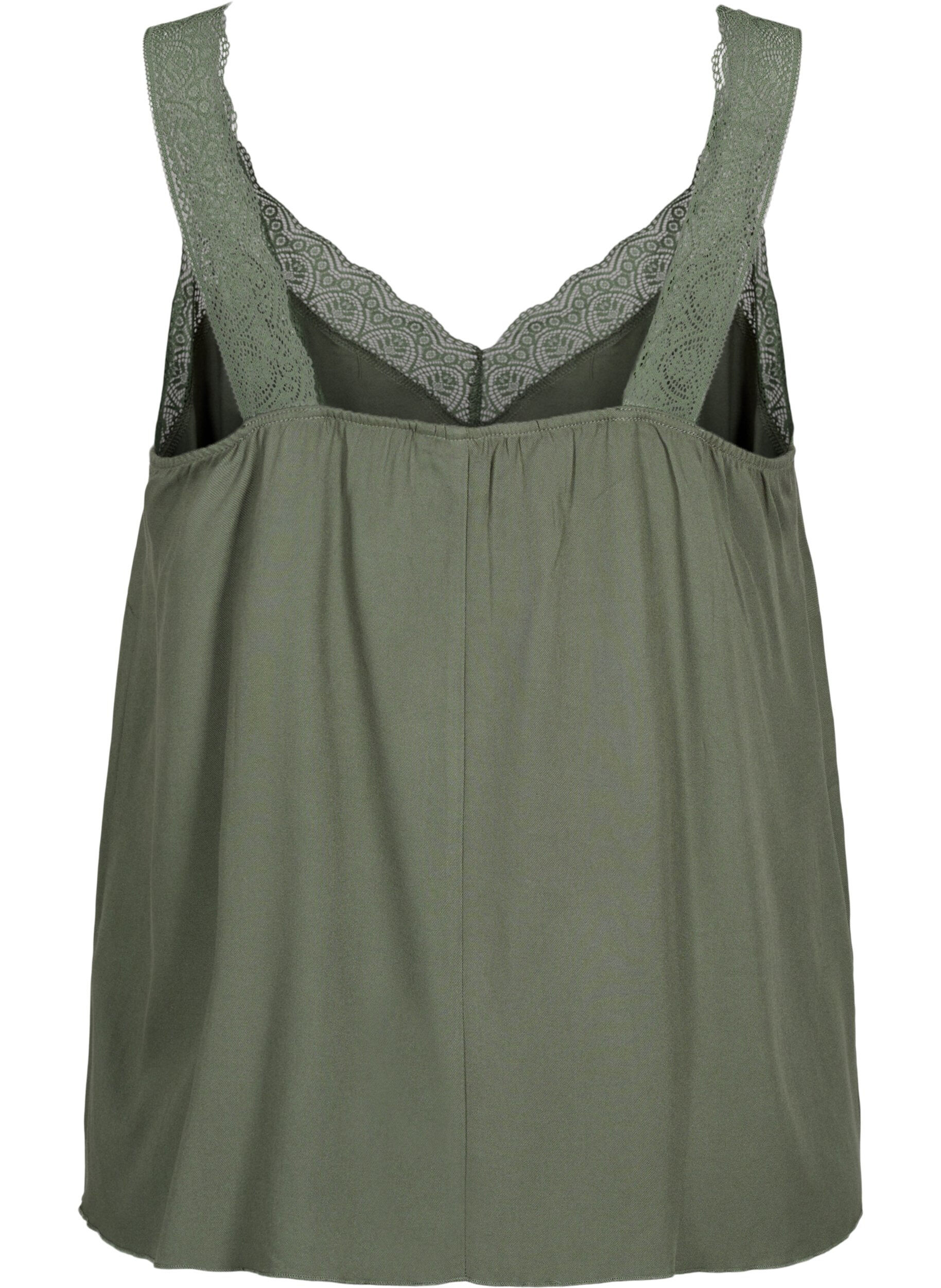 Zizzi Koronkowy top z wiskozy, Thyme, Packshot image number 1