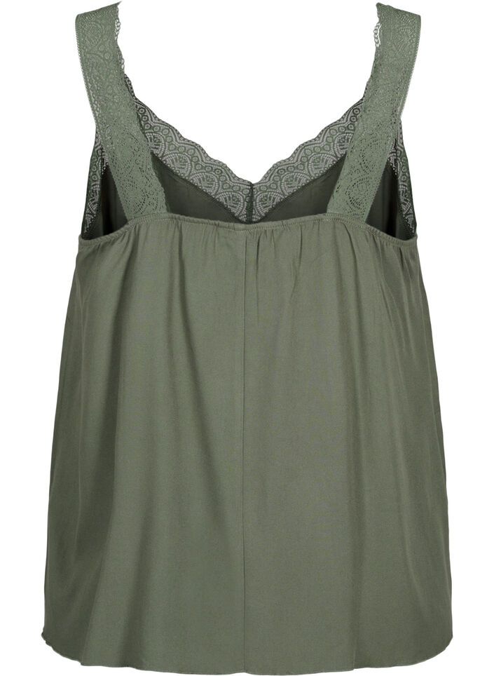 Koronkowy top z wiskozy, Thyme, Packshot image number 1