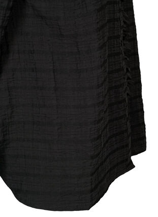 Koszula ze struktura i falbanami, Black, Packshot image number 3