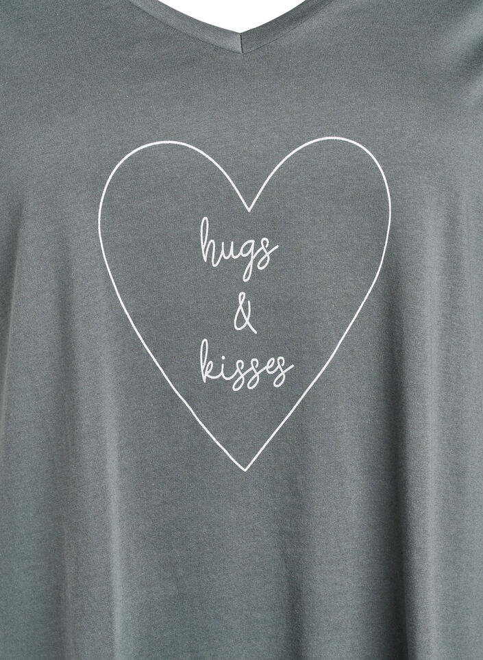 Koszula nocna z bawelny organicznej z dekoltem w szpic, , Packshot image number 2