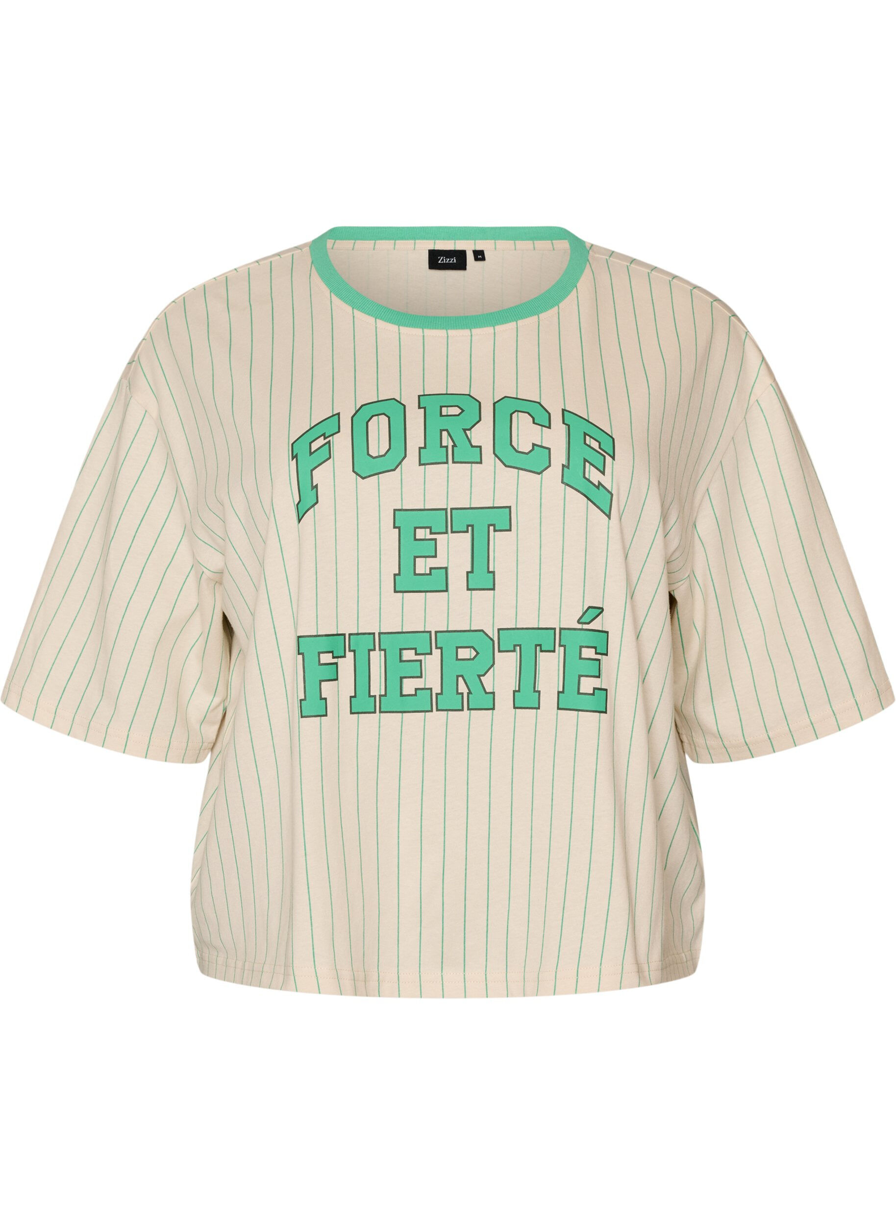 Koszulka Boxy z paskami i nadrukiem