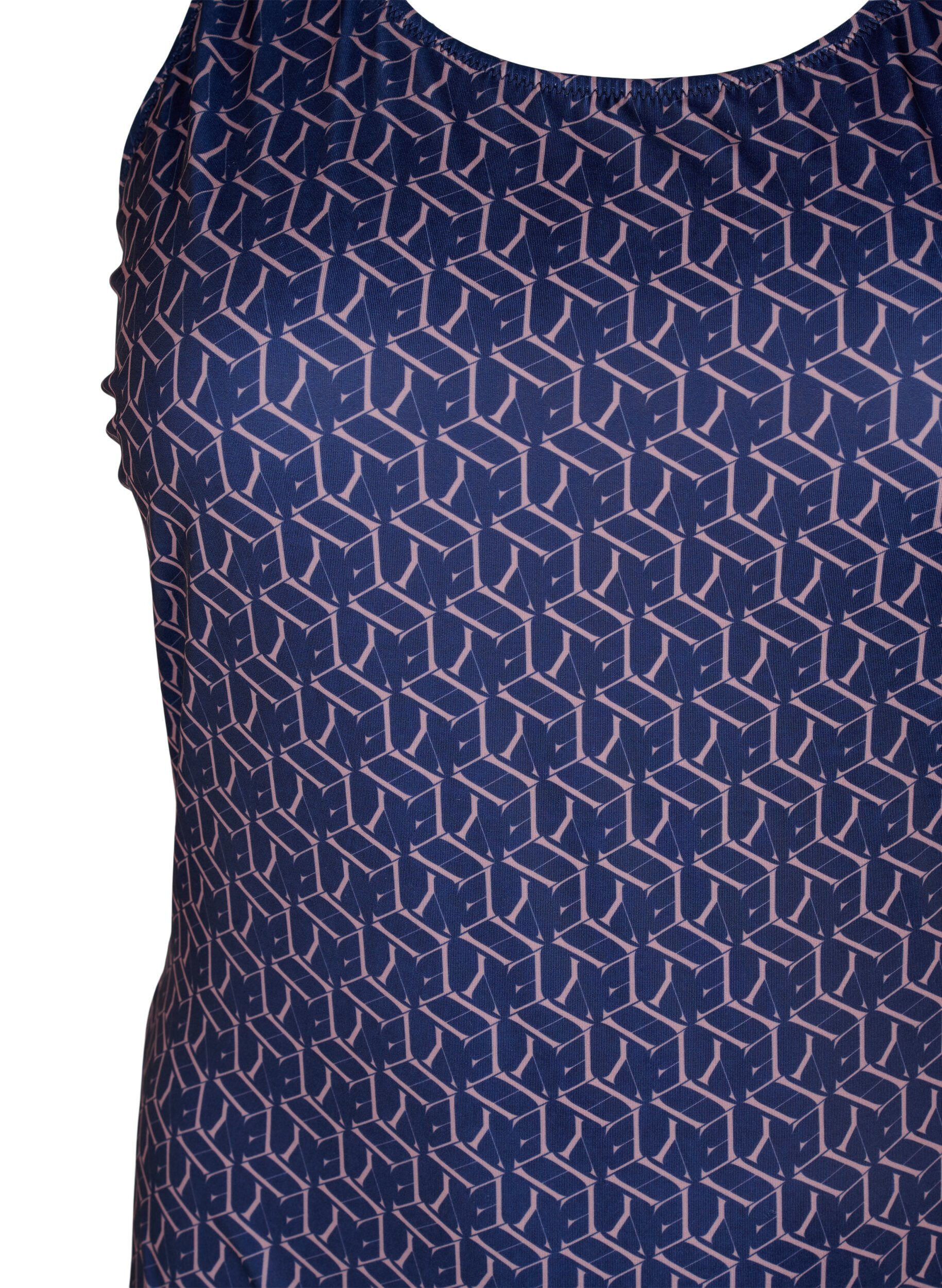 Zizzi Swimsuit with print and crossed back, Text Print, Packshot image number 2