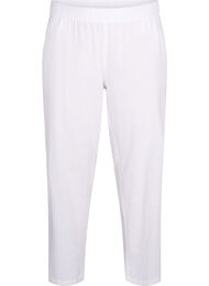Gladkie bawelniane spodnie z lnem, Bright White, Packshot