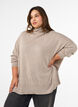 Sweter z kolnierzykiem i luznym krojem, Beżowy, Model image number 0