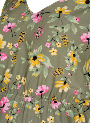 Wiskozowa bluzka ciazowa w kwiaty, Green Flower Print, Packshot image number 2
