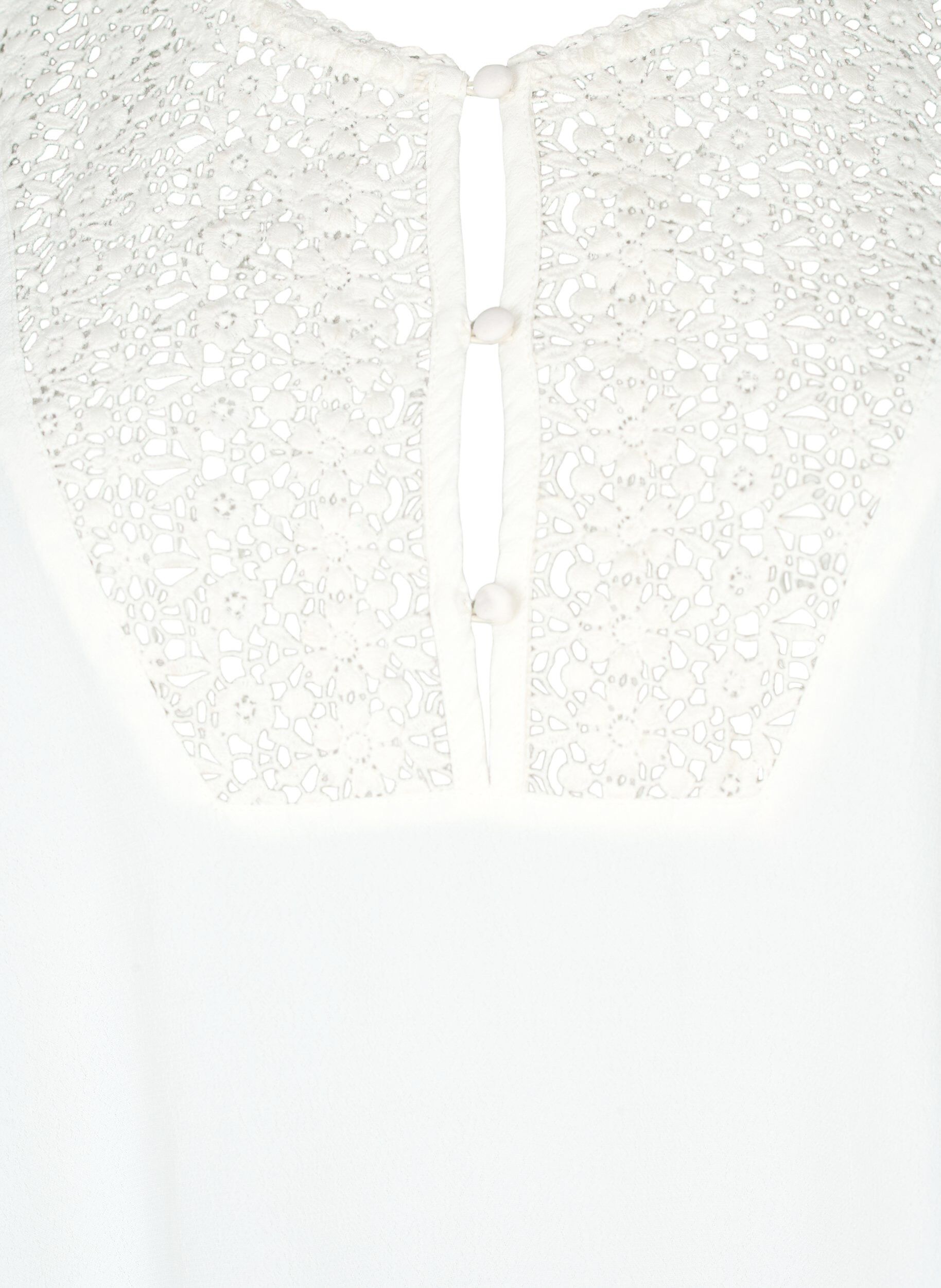 Zizzi Bluzka z wiskozy z rekawami 1/2 i haftowanym wzorem, Snow White, Packshot image number 2