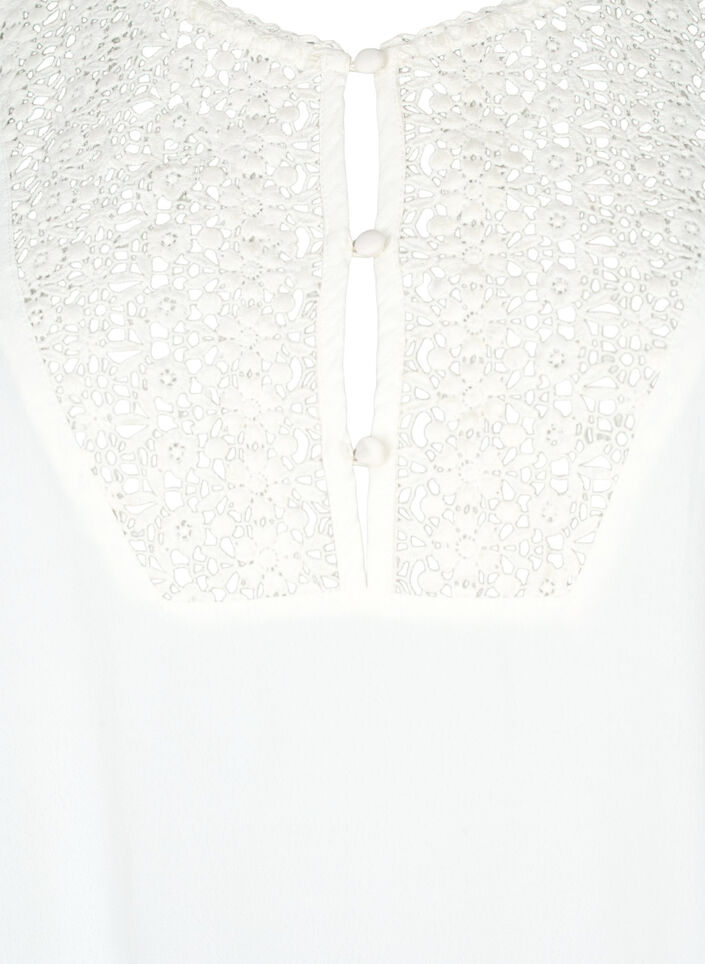 Bluzka z wiskozy z rekawami 1/2 i haftowanym wzorem, Snow White, Packshot image number 2